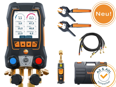 TESTO 558S SMART Slimme digitale manifold met draadloze vacuüm- en tang-temperatuurvoelers A2L A3 0564 5583